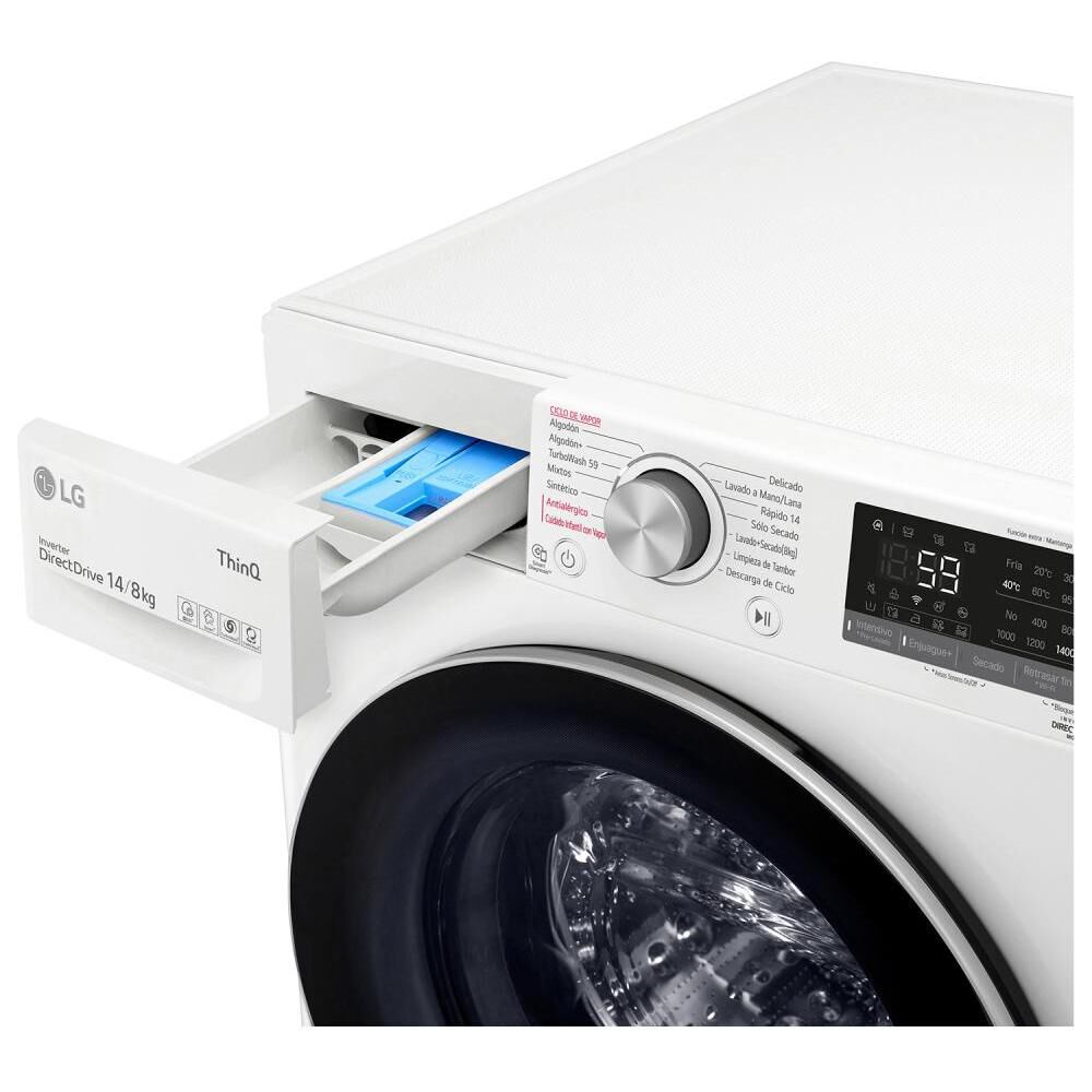 Lavadora Secadora Lg Carga Frontal 14/8kg Wd14wvc4s6 Blanco image number 7.0