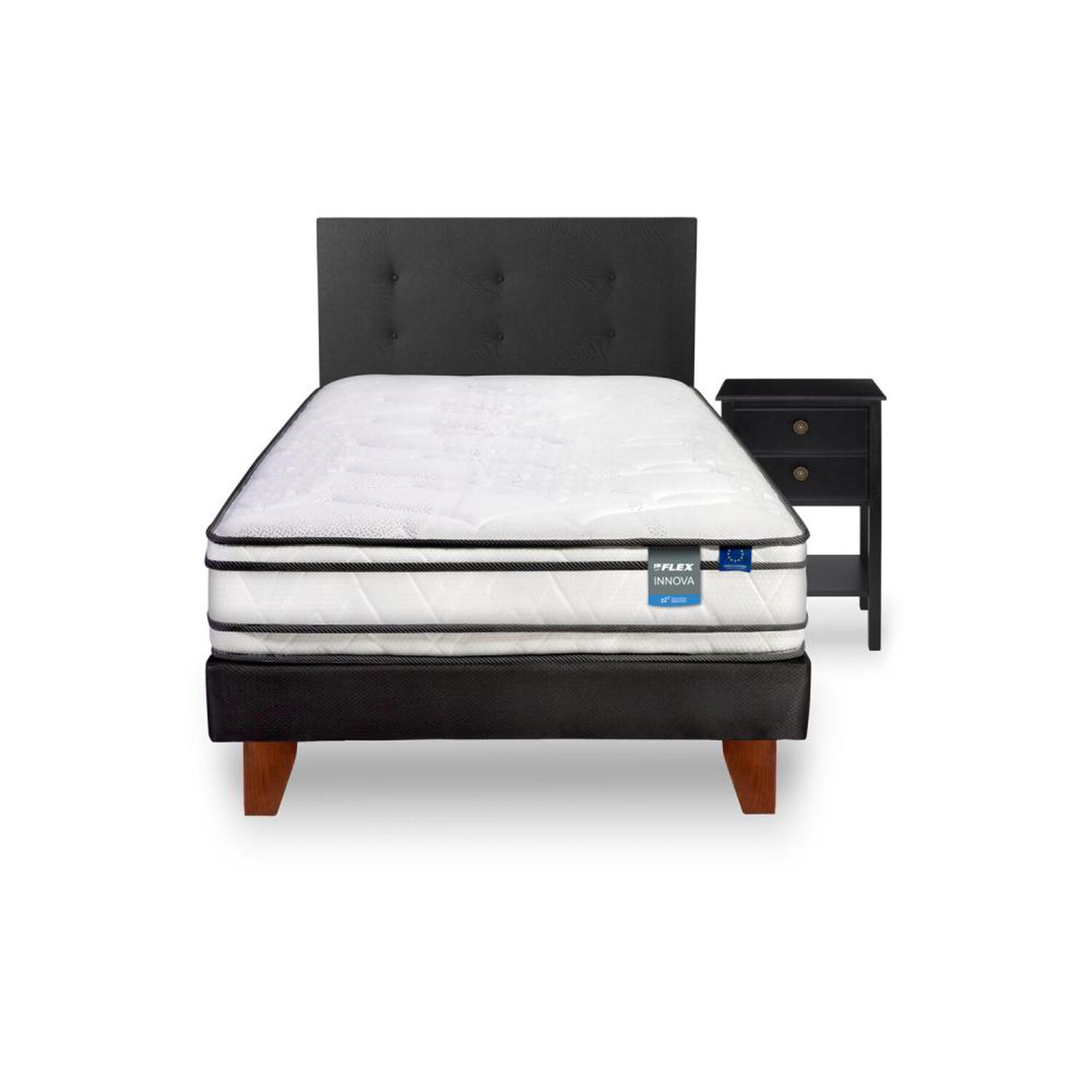 Cama Europea Flex Innova / 1.5 Plazas / Base Normal + Set De Maderas image number 1.0