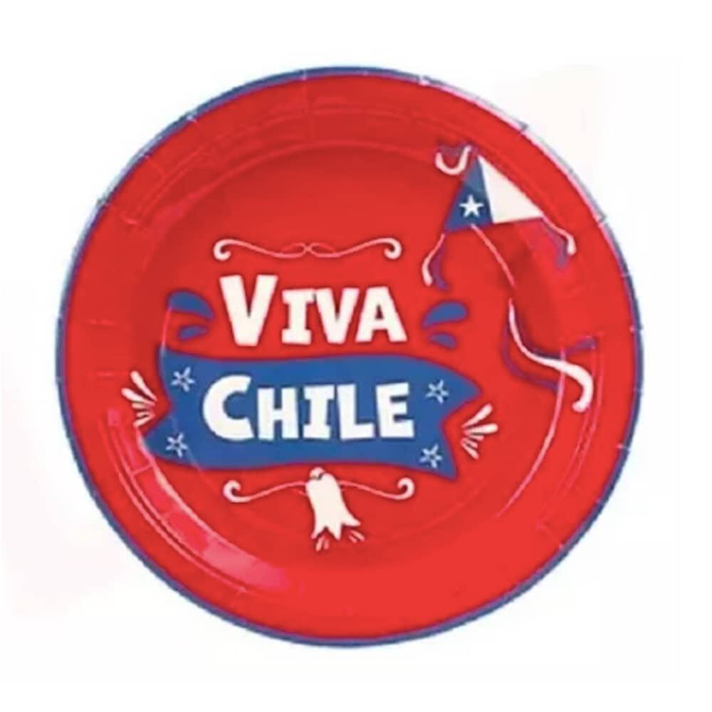 Platos De Cart&oacute;n Viva Chile, Fiestas Patrias 48 Unidades image number 2.0