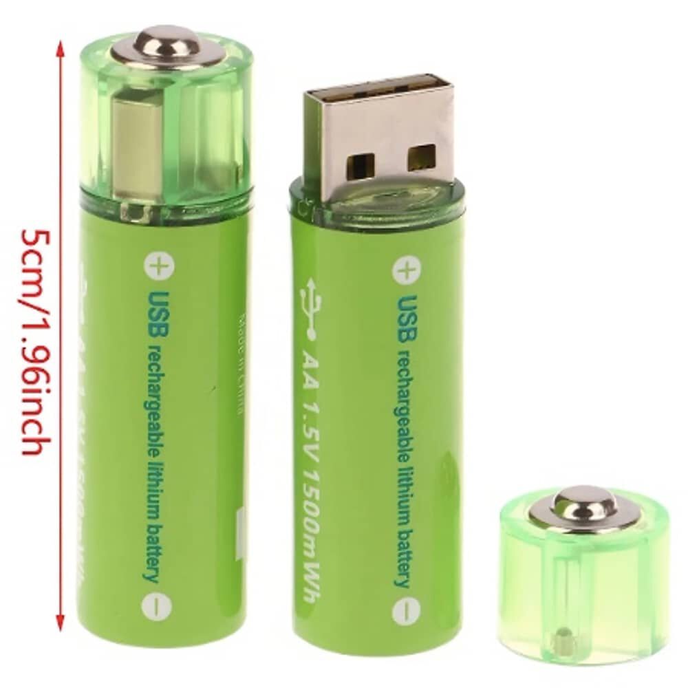 Pack X2 Pilas Recargables Usb Pila Aa image number 4.0