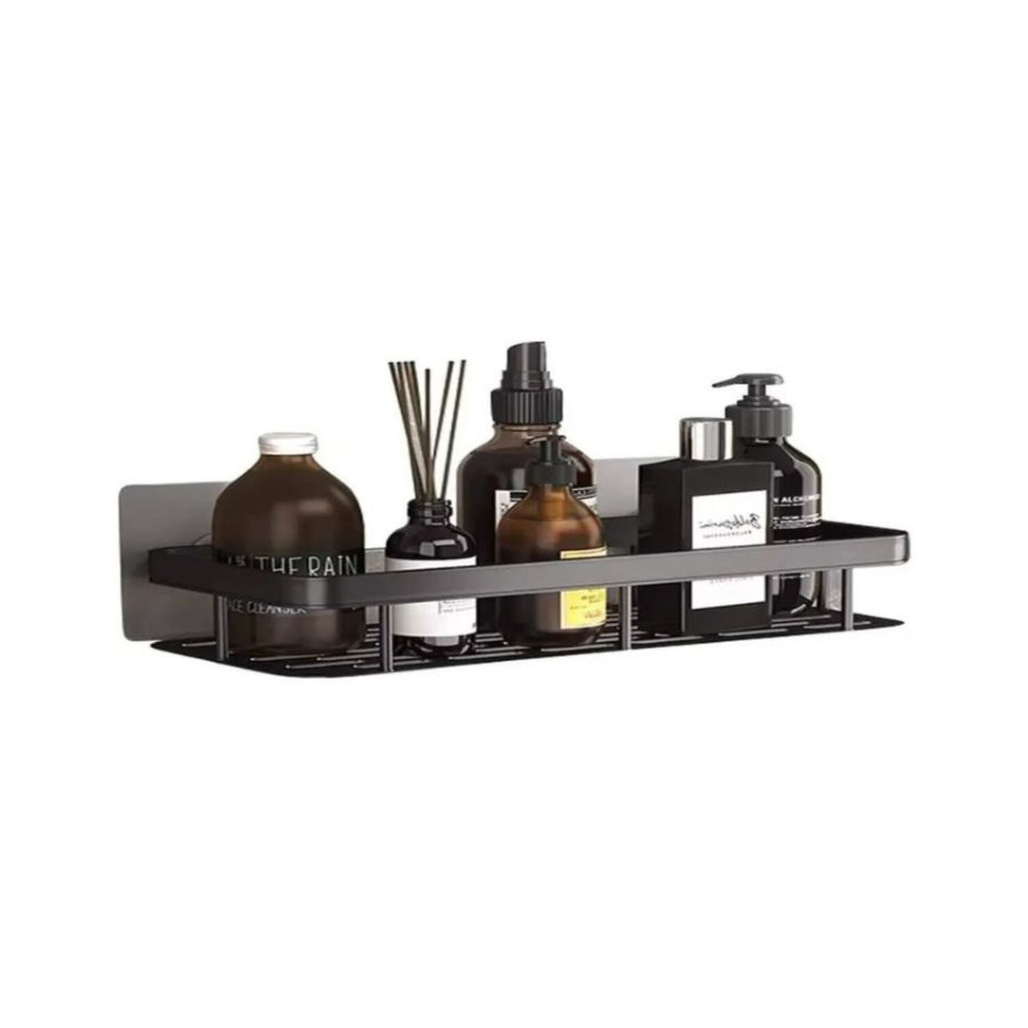 Repisa Organizador Ba&ntilde;o Ducha Adhesivo Acero Inoxidable Negro image number 0.0