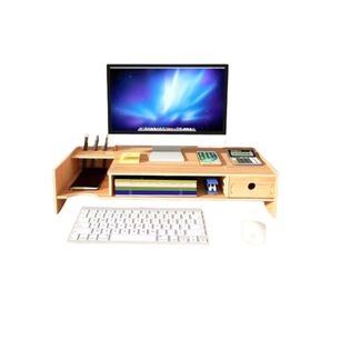 Soporte Elevador Para Monitor Organizador Armable De Madera