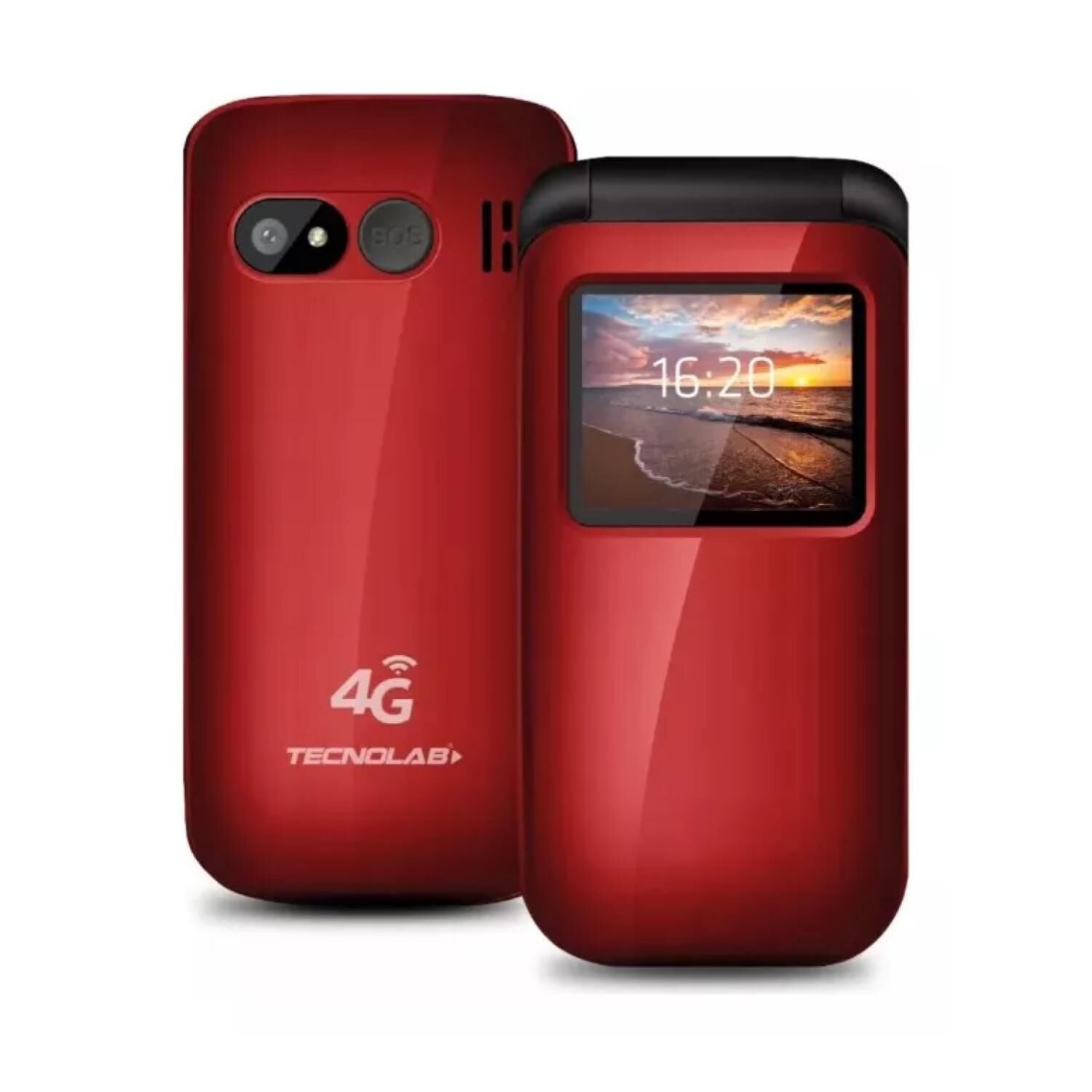 Telefono Senior Adulto Mayor Tipo Almeja 4g Rojo image number 0.0