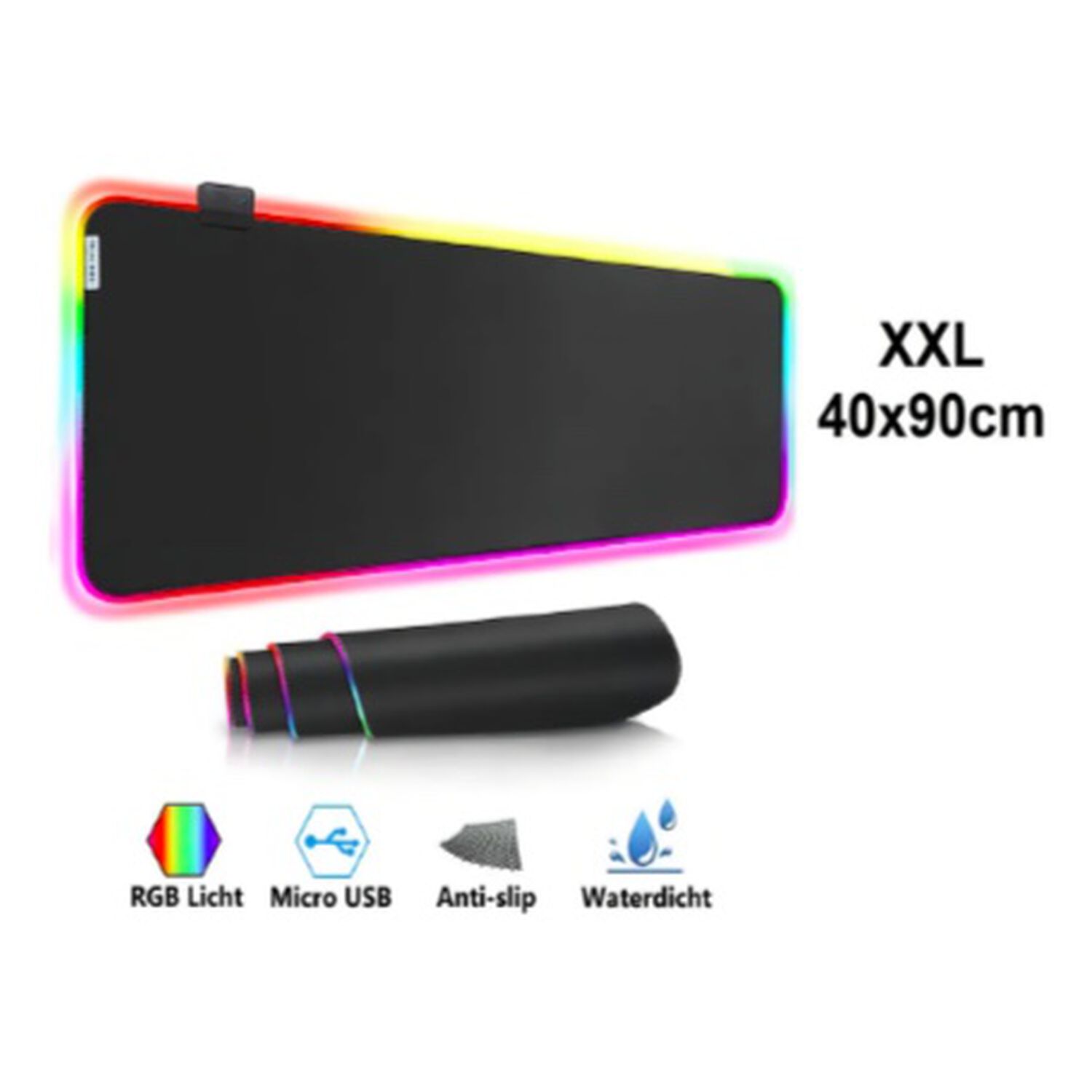 Mousepad Gamer Negro Antideslizante image number 3.0