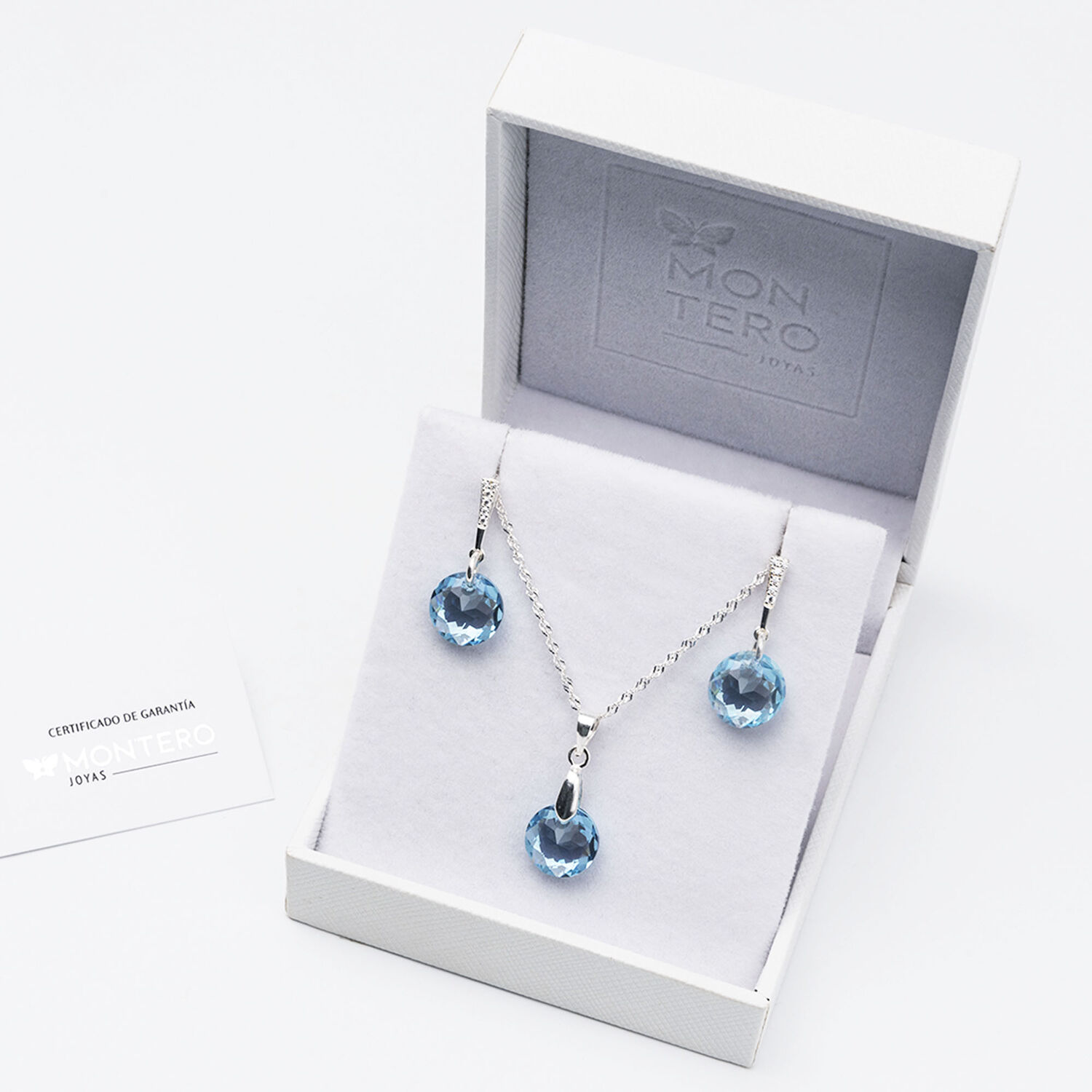 Conjunto Gracia Cristales Genuinos Aquamarine image number 2.0