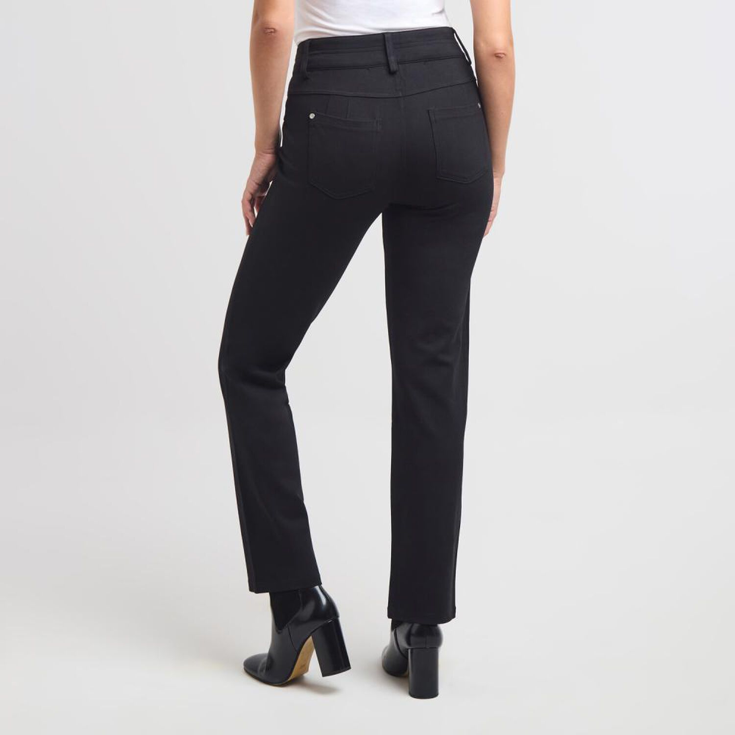 Pantal&oacute;n Leggings Pretina Ancha Con Bot&oacute;n Tiro Medio Skinny Mujer Kimera image number 3.0