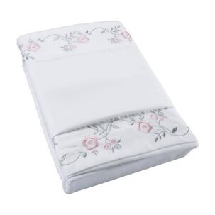 Sabana Andes Microfibra Bordada Rosa 2 Plaza