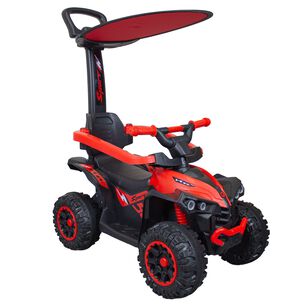 Cuatrimoto A Bater&iacute;a Con Barra De Empuje Push Infantil Rojo