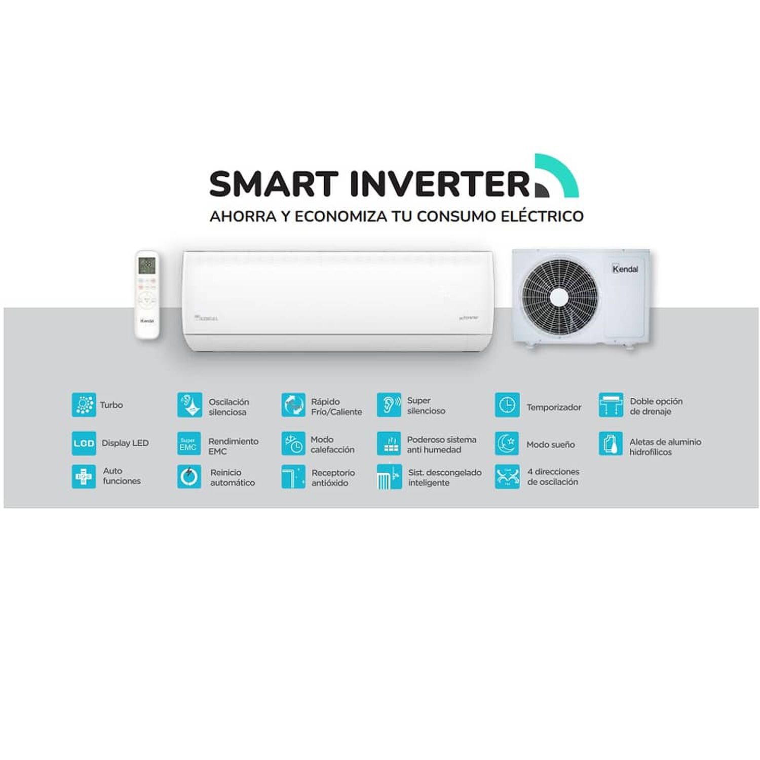 Aire Acondicionado Split Frio-calor Inverter 12.000 Btu Wifi Kendal image number 5.0