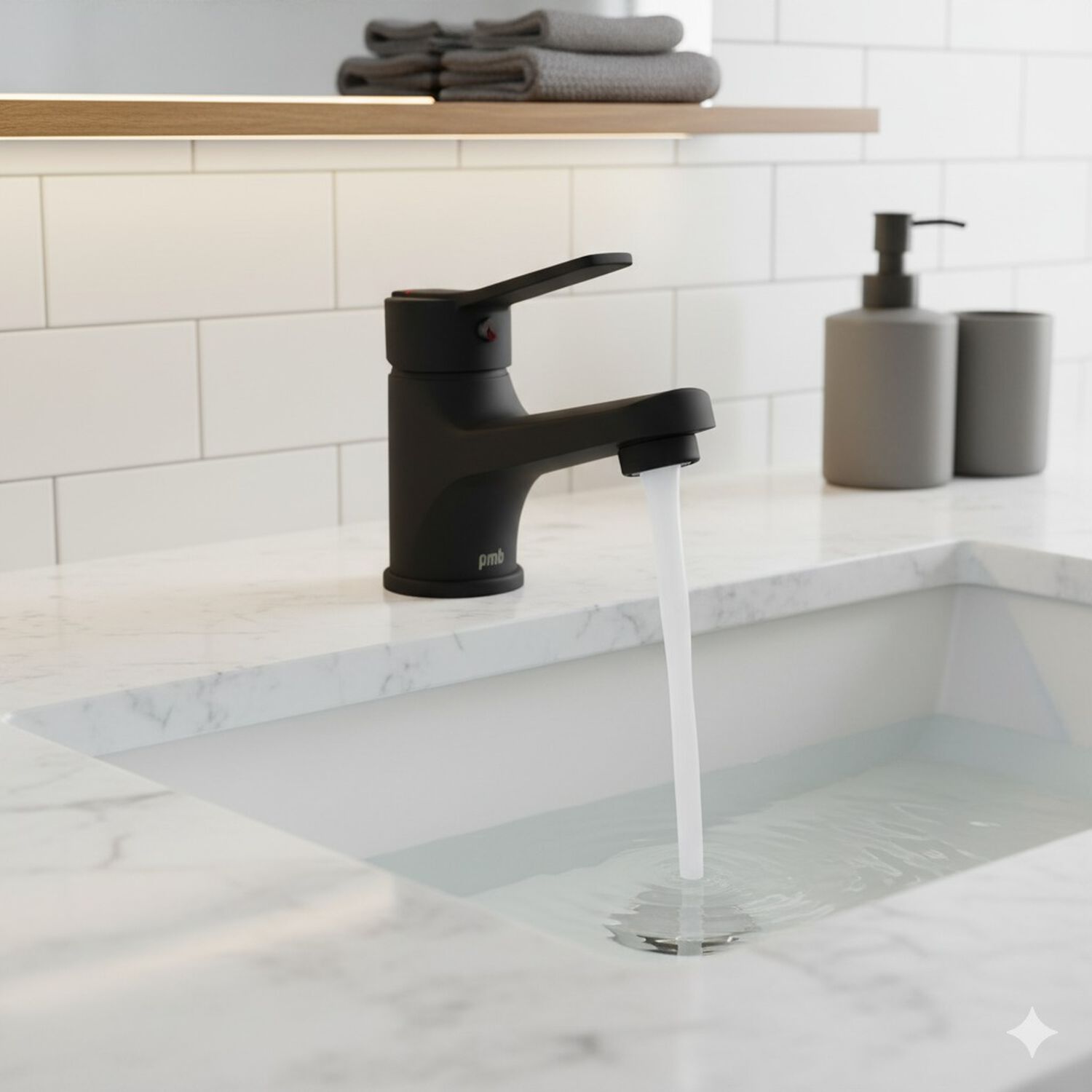 Monocomando Lavamanos Pmb Modelo Dallas Negro Mate Para Ba&ntilde;o image number 0.0