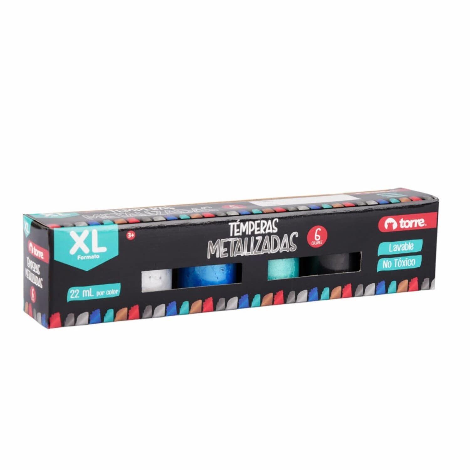 Pack X 4 Cajas T&eacute;mpera Metalizada 6 Colores Torre image number 1.0