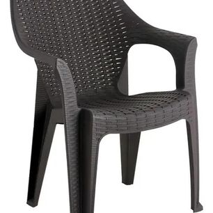 Silla Aruba Modelo Rattan Amplia Con Brazos Color De La Estructura De La Silla Caf&eacute;