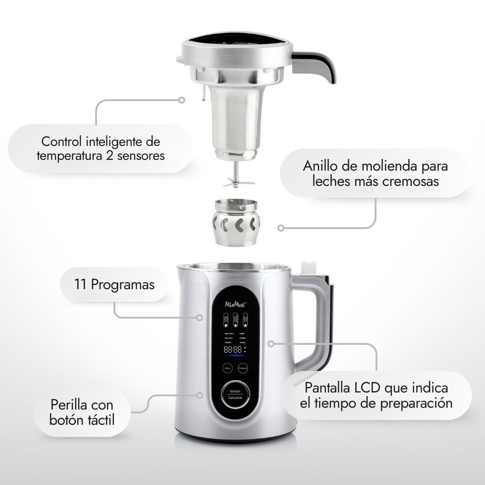 M&aacute;quina Para Hacer Leches Vegetales, Leche De Almendras, Leche De Arroz, Sopas, Cremas Y Batidos Miomat Pro image number 7.0