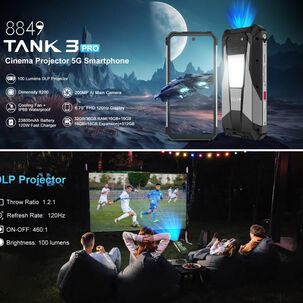 Unihertz 8849 Tank 3 Pro - Celular 5g Con Proyector L&aacute;ser De 120 Pulgadas