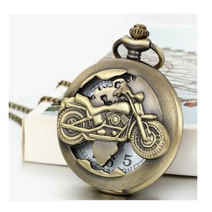 Reloj De Bolsillo Con Dise&ntilde;o De Moto