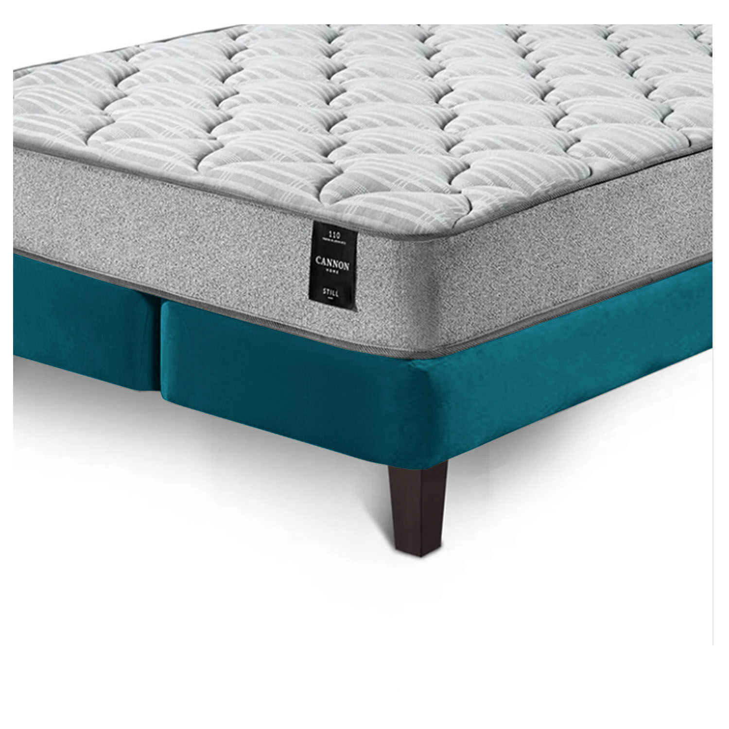 Combo Cama Cannon 2 Plazas Textil + Respaldo Tela Azul Petroleo image number 7.0