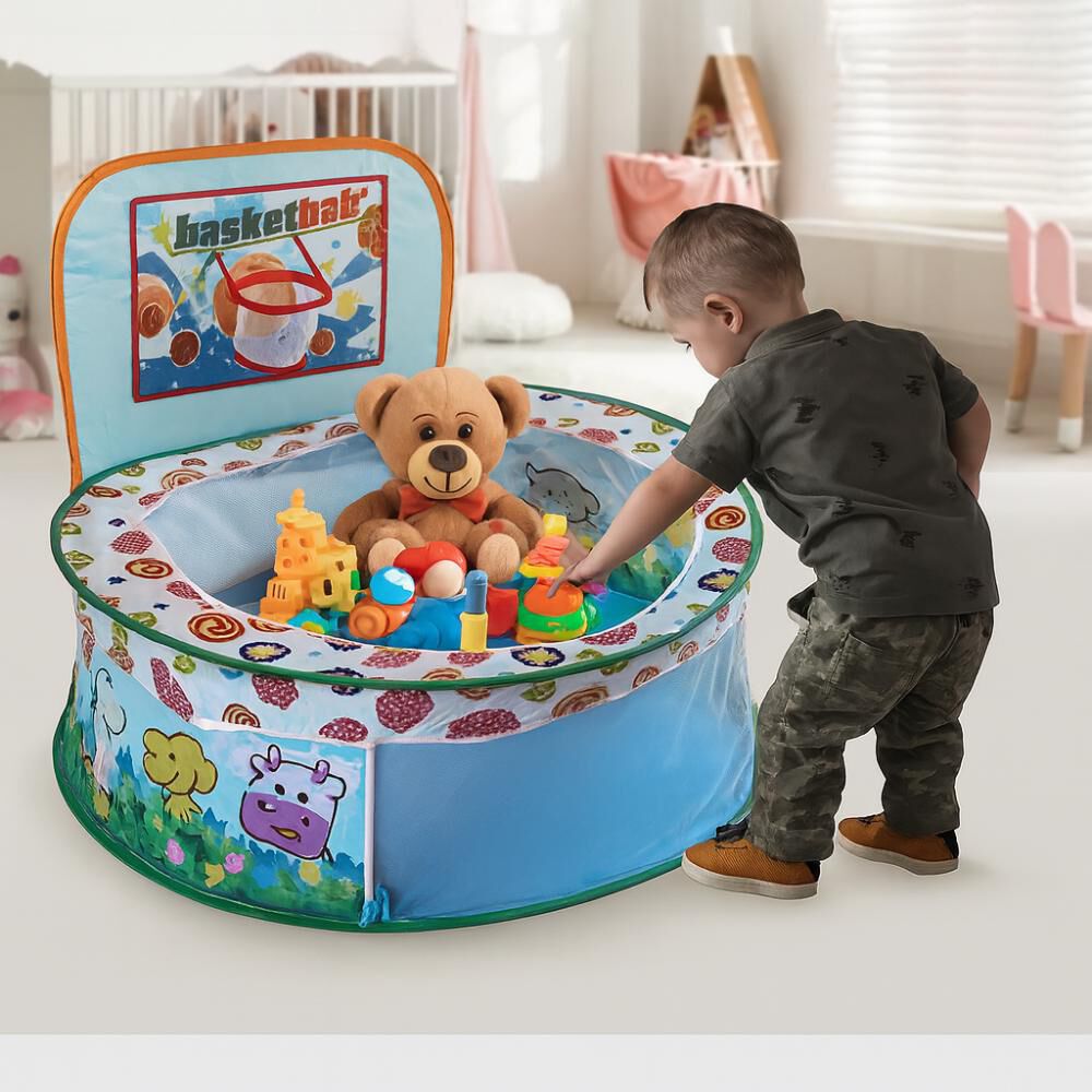 Piscina De Juegos Infantil Plegable Con Canasta Basketball image number 1.0