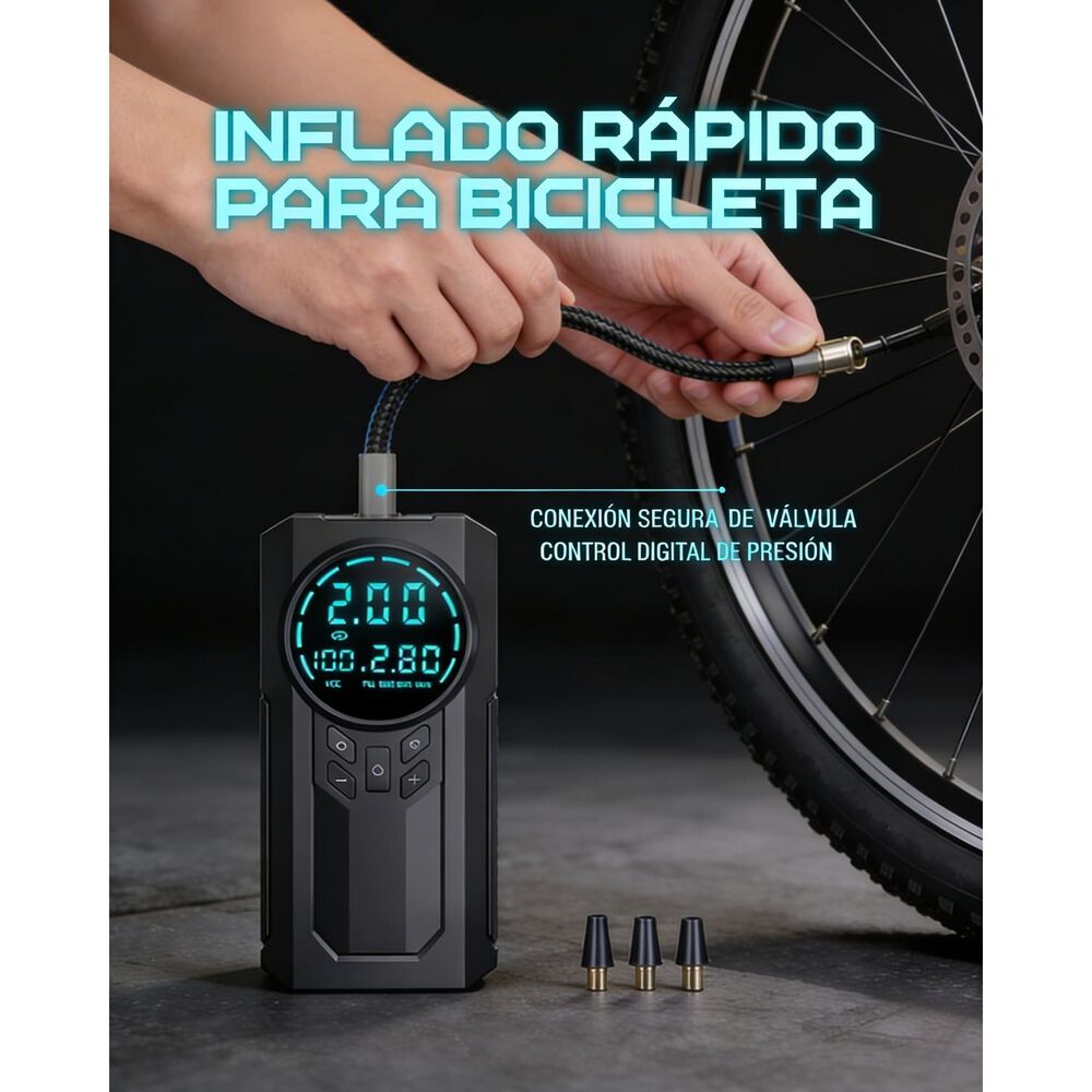 Mini Compresor Inflador 150 Psi Bater&iacute;a 6000mah Auto Moto image number 4.0
