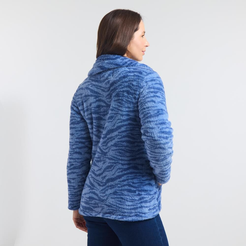 Polerón Print Polar Fleece Regular Cuello Alto Mujer Geeps image number 3.0