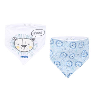 Set 2 Babero Bandana Blanco Leon Ni&ntilde;o