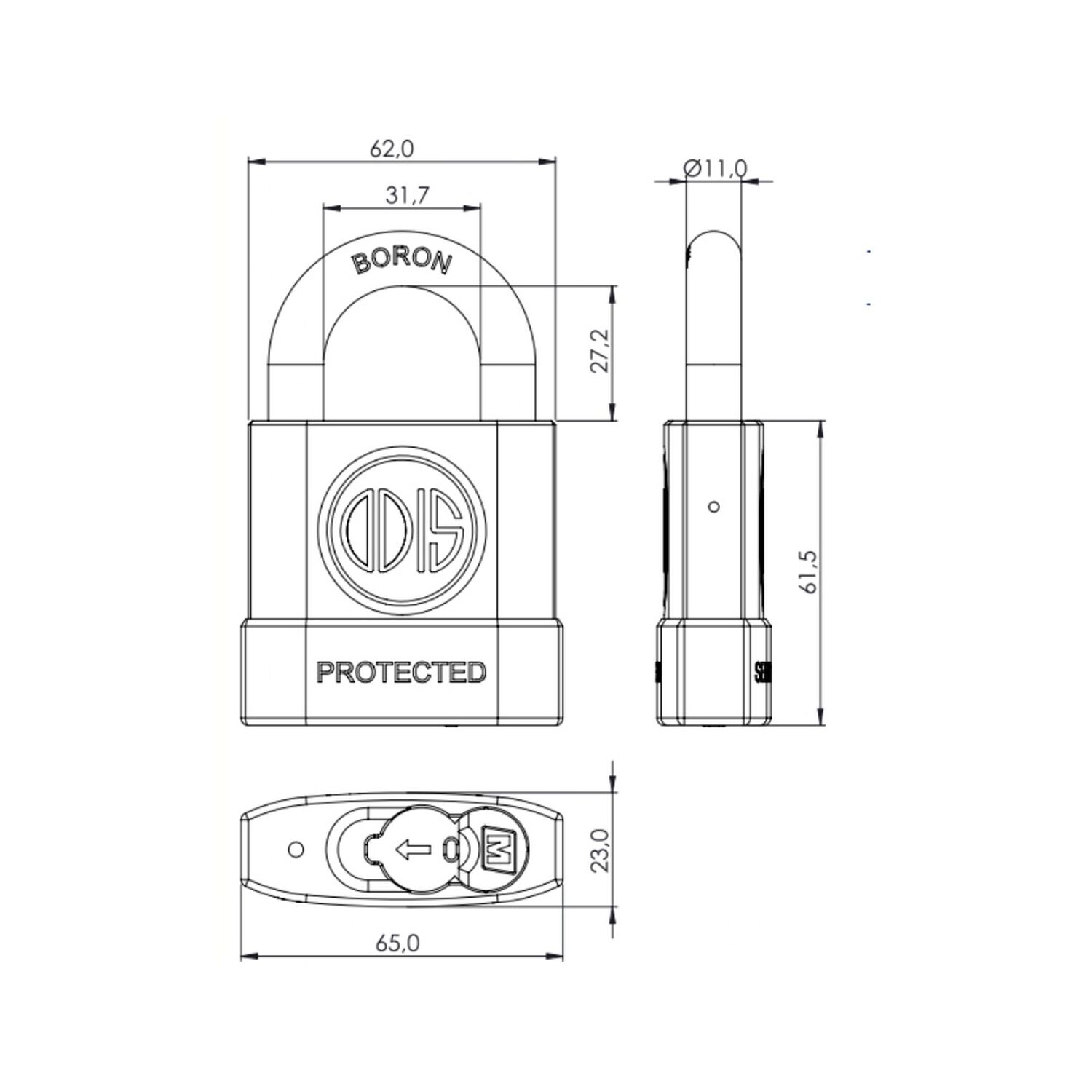Candado Odis M60 Protected 63mm image number 2.0