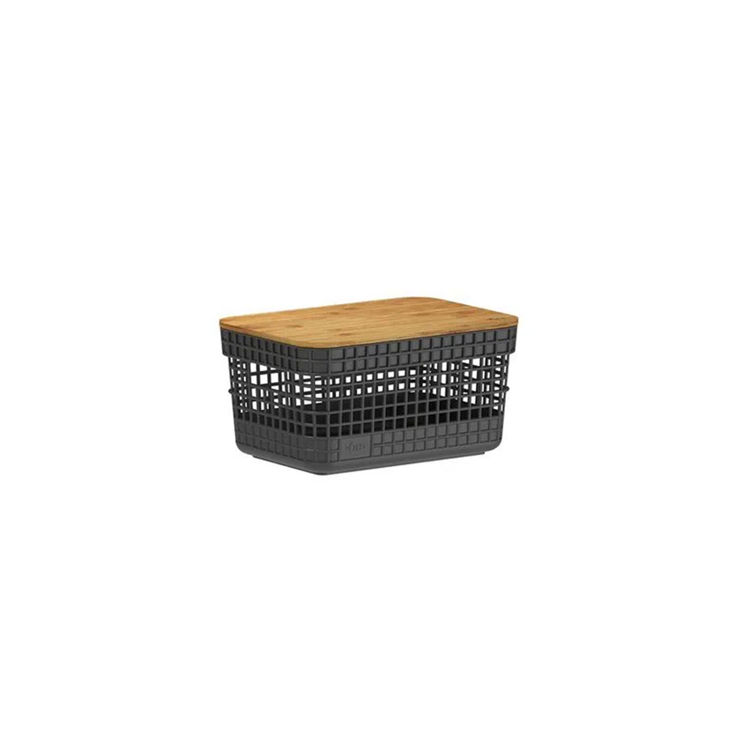 Cesta Organizadora Grid Con Tapa De Bamb&uacute; 2.5 L Negro image number 0.0