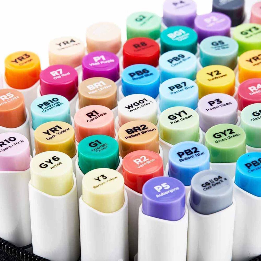 Ohuhu 216 Marcadores Alcohol + 1 Blender Pincel & Fina image number 4.0