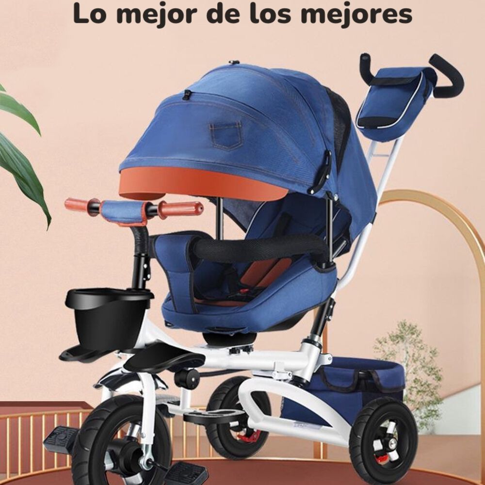 Triciclo Reversible Y Plegable Con Accesorios Azul Lubabycas image number 4.0