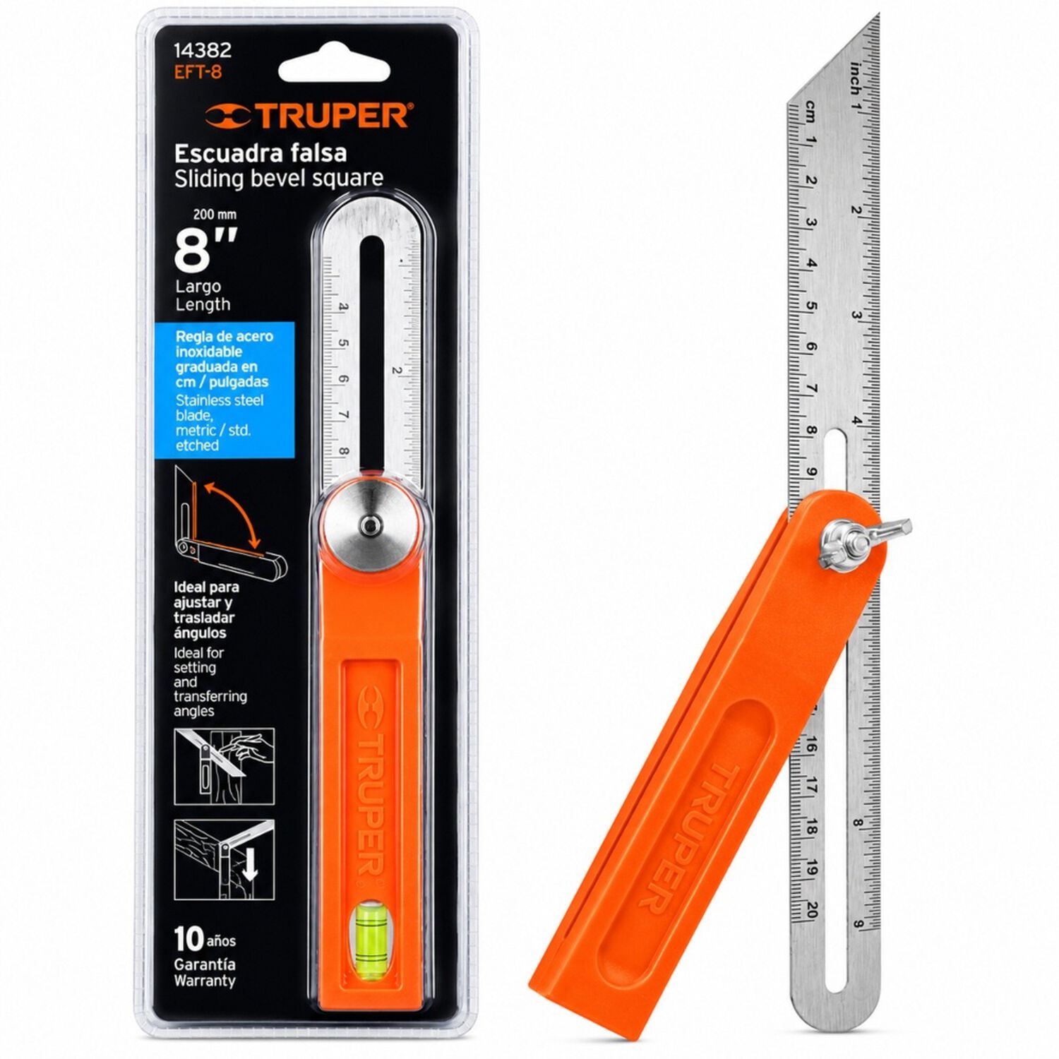 Escuadra Falsa D/acero Inoxidable 20cm / 8 Pulg Con Mango De Abs image number 2.0
