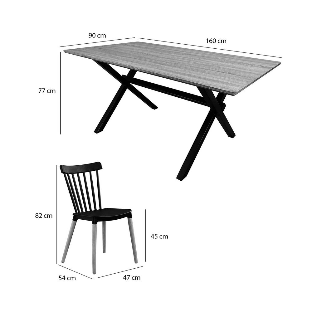 Juego De Comedor Vermontt 4 Sillas Windsor Negras image number 2.0