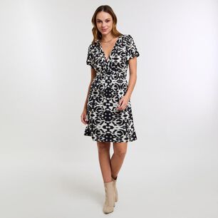 Vestido Print Manga Corta Cuello V Mujer Kimera