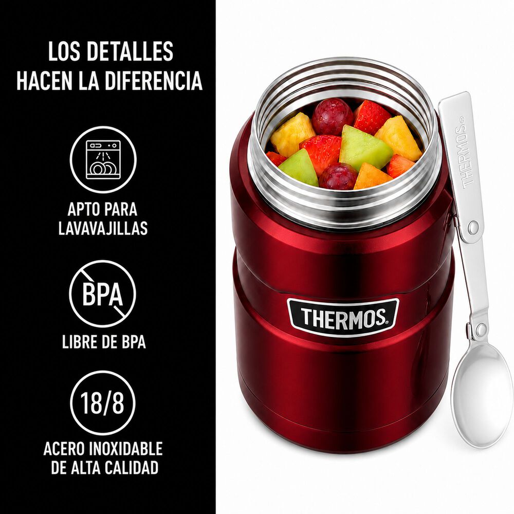 Termo De Comida Premium Inox Thermos King 470ml Rojo image number 8.0