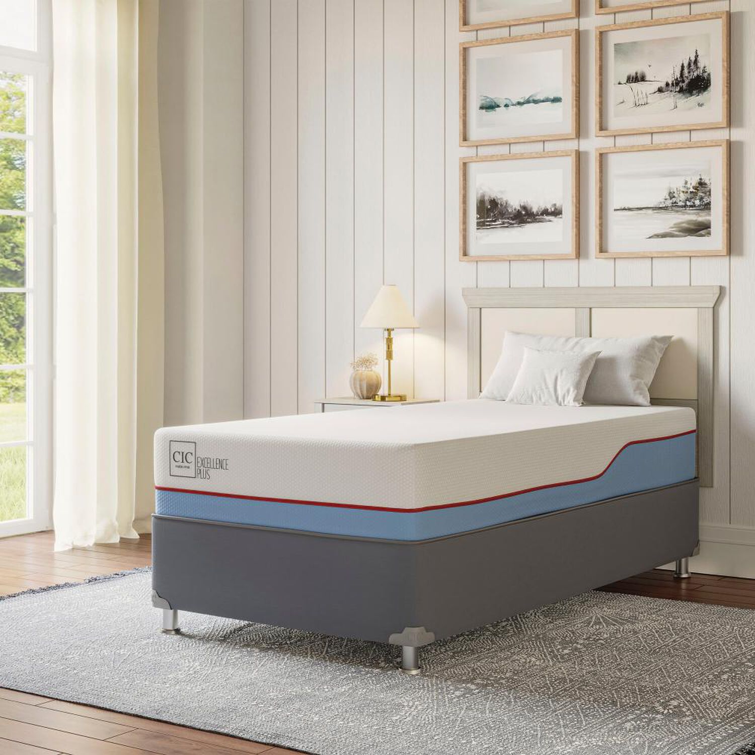 Cama Americana Cic Excellence Plus / 1 Plaza / Base Normal + Set De Maderas image number 10.0