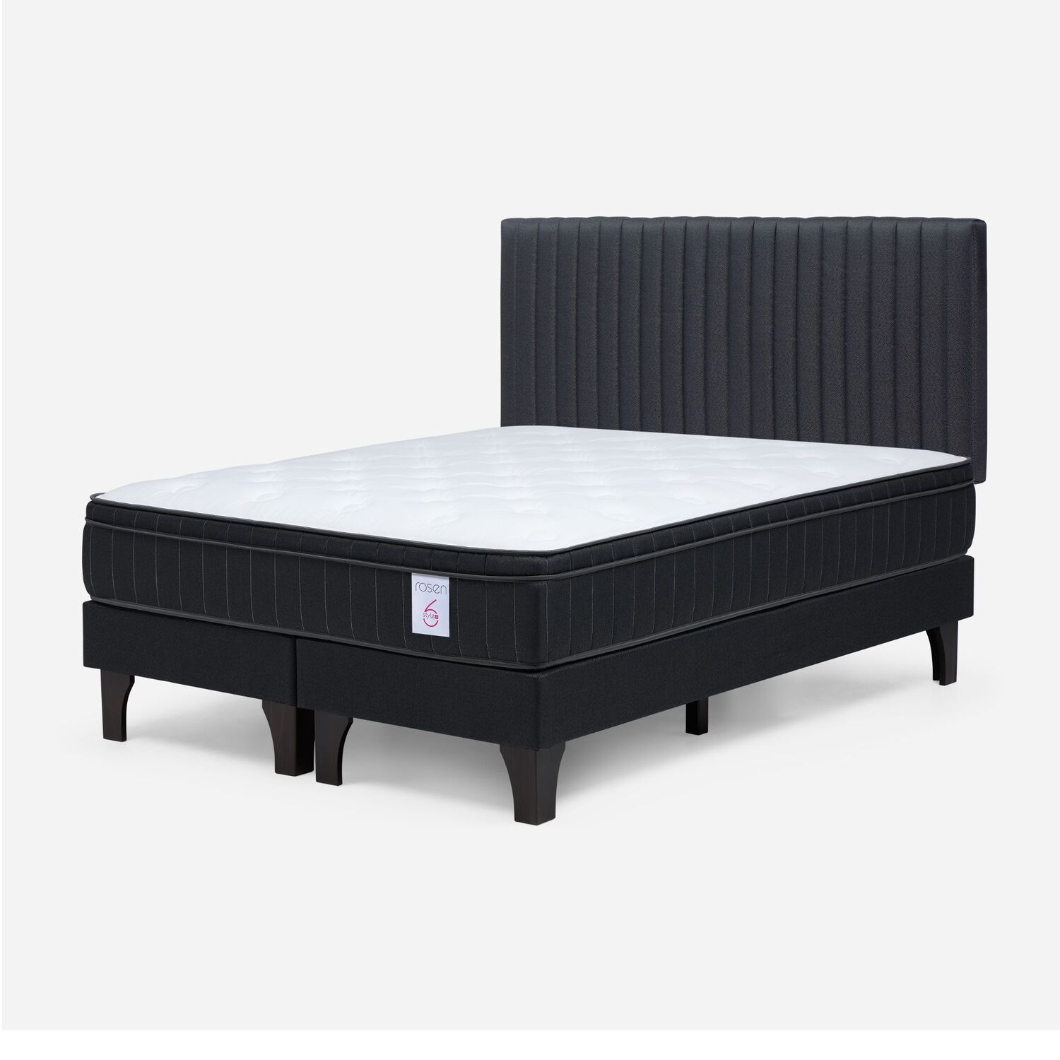 Cama Europea Rosen New Style 6 Plus + Respaldo Lucio / 2 Plazas / Base Normal + Respaldo image number 1.0