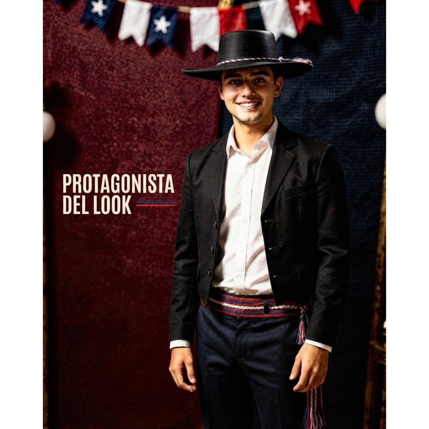 Sombrero Huaso Elegante Adulto Fiestas Patrias image number 30.0