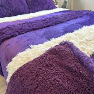 Cubrecamas Combinado Polar/chiporro 2 Plazas - Morado