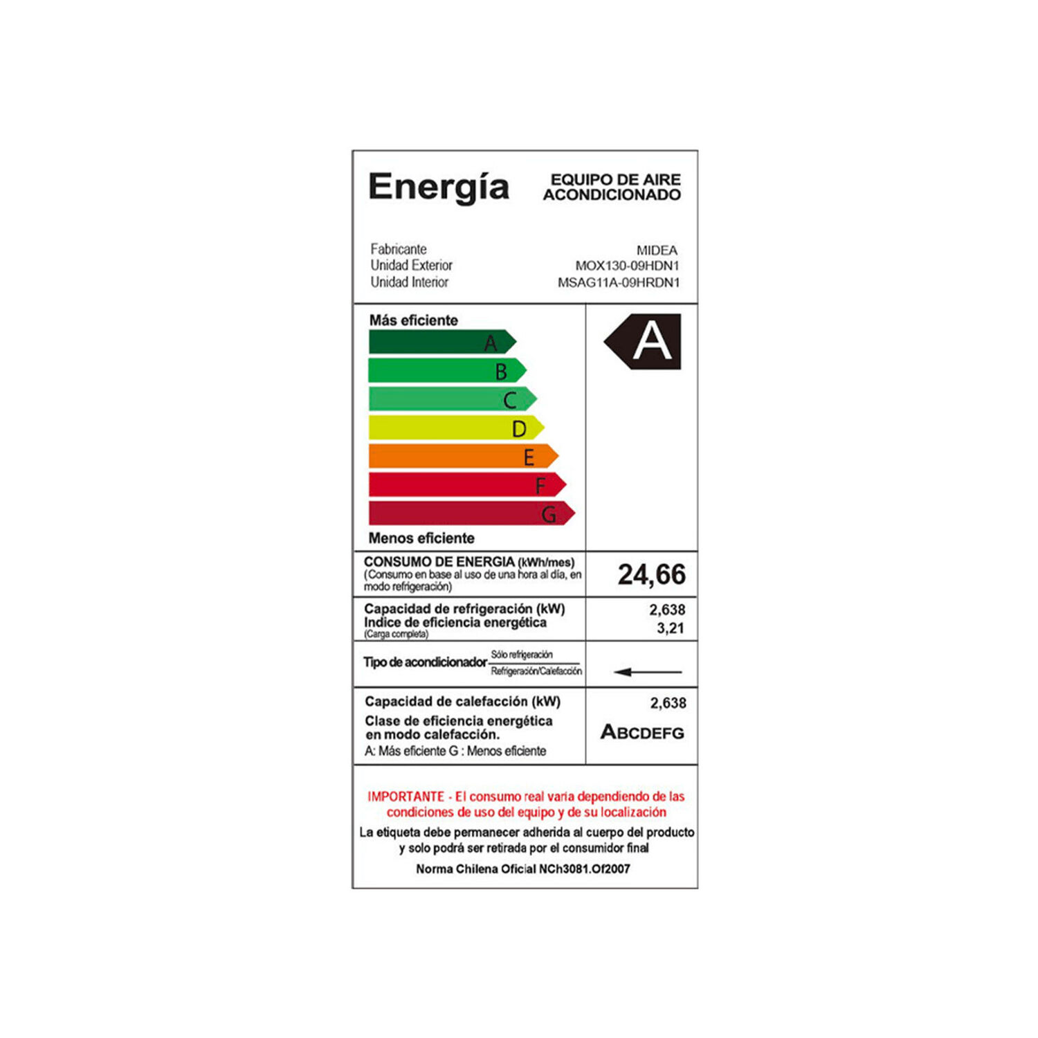 Aire Acondicionado Split 9000btu Inverter Midea Xtreme Dura image number 4.0
