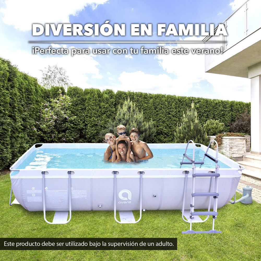 Piscina Con Filtro 7020 L 99x200x400 Cm Gris. image number 4.0