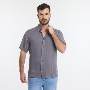 Camisa Lisa Regular Manga Corta Hombre The King's Polo Club