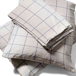 Juego De S&aacute;banas Nautica 4 Piezas Microfibra 2 Plazas Dise&ntilde;o A Cuadros Blanco