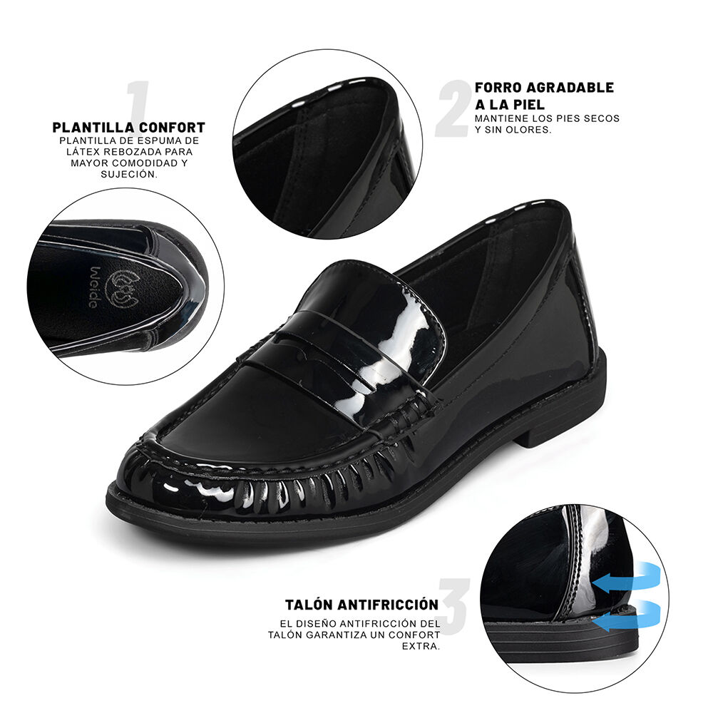 Mocasin Casual Mujer Charol Vintage Formal Weide You502 image number 7.0