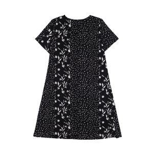 Vestido Full Print Manga Corta Cuello Redondo Mujer Lesage