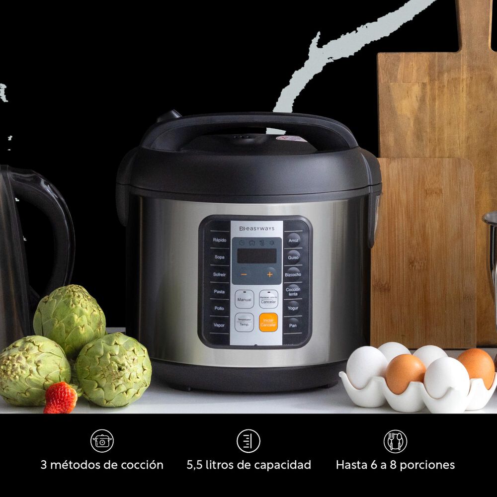 Olla El&eacute;ctrica Multifuncional Multicooker Pro 5,5 L Easyways image number 3.0