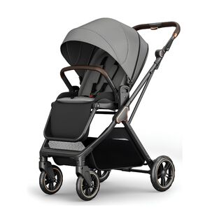 Coche De Paseo Modo Apego Y Panor&aacute;mico Lubabycas Gris