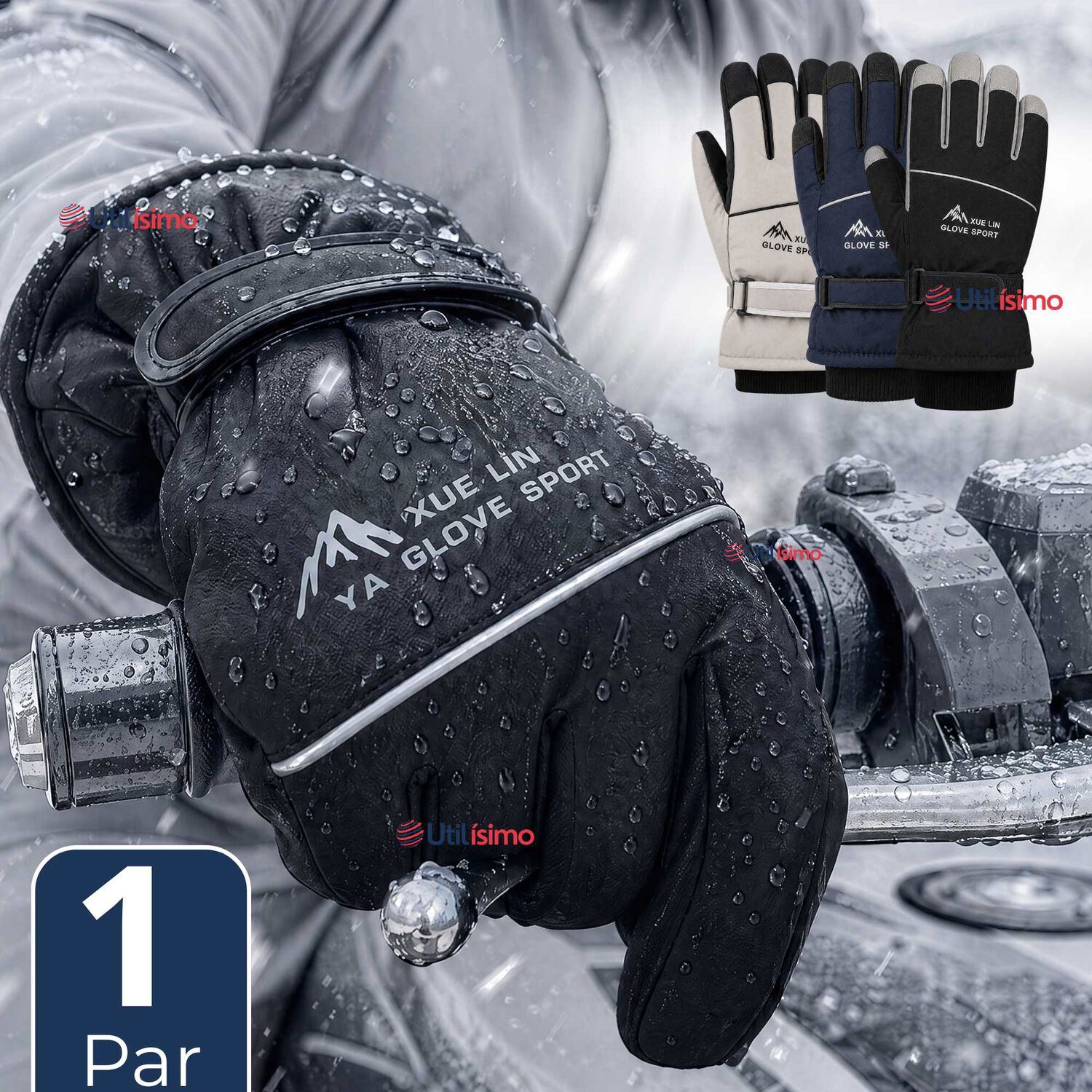 Guantes Para Moto Impermeables Surtidos Touchscreen Antideslizantes T&eacute;rmicos image number 0.0