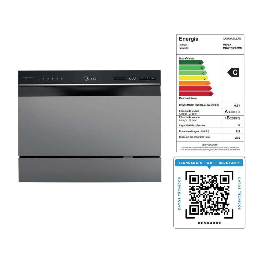 Lavavajilla Midea MDWTF0602MS / 6 Cubiertos image number 1.0