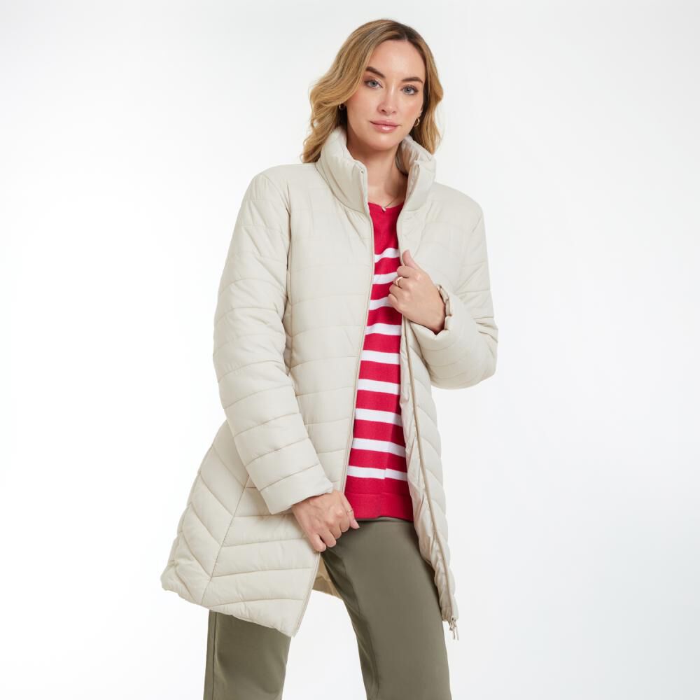 Parka Lisa Larga Cuello Alto Con Capucha Mujer Geeps image number 2.0