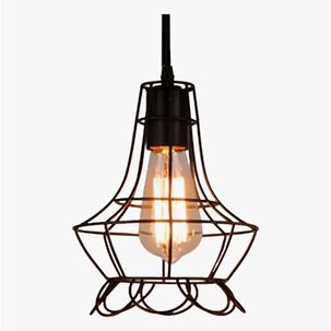 Lampara Jaula De Hierro Colgante + Ampolleta Led Vintage