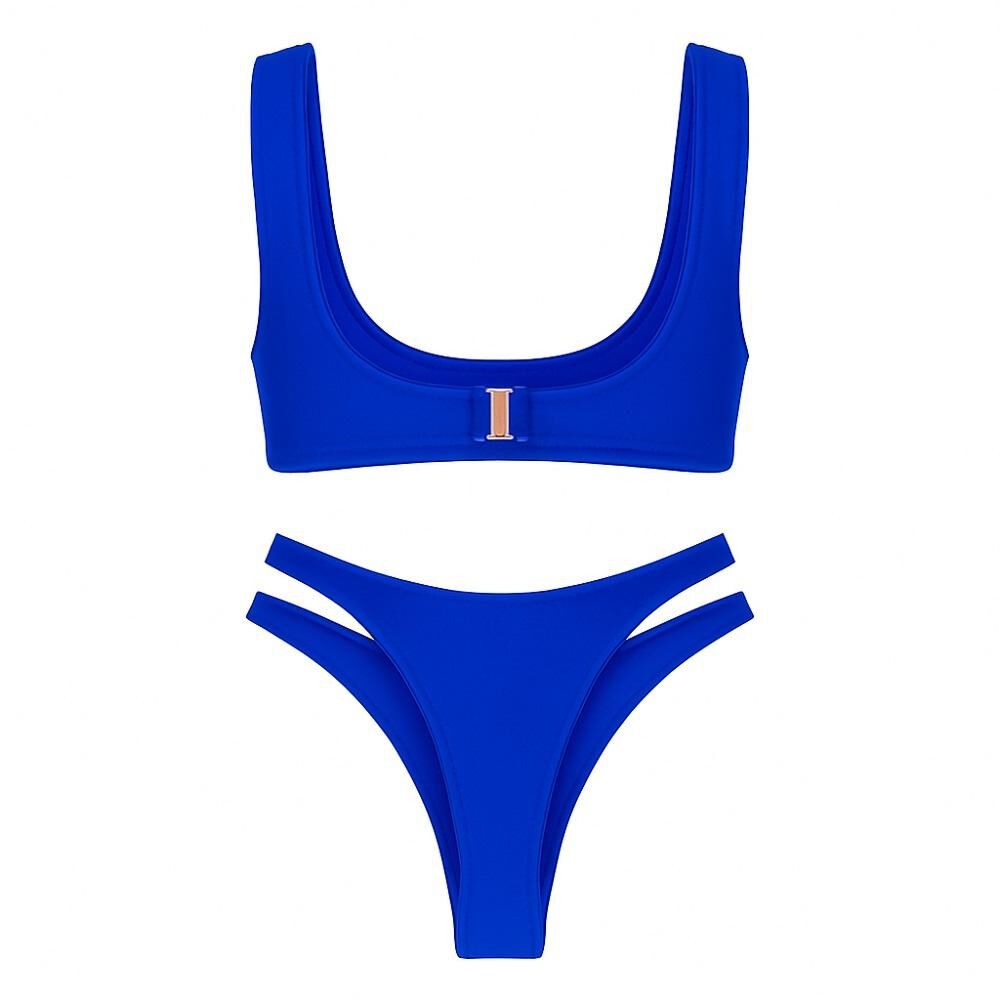 Traje De Ba&ntilde;o Bikini Corte Alto Ahuecado Sexy 2 Piezas 2022 image number 15.0