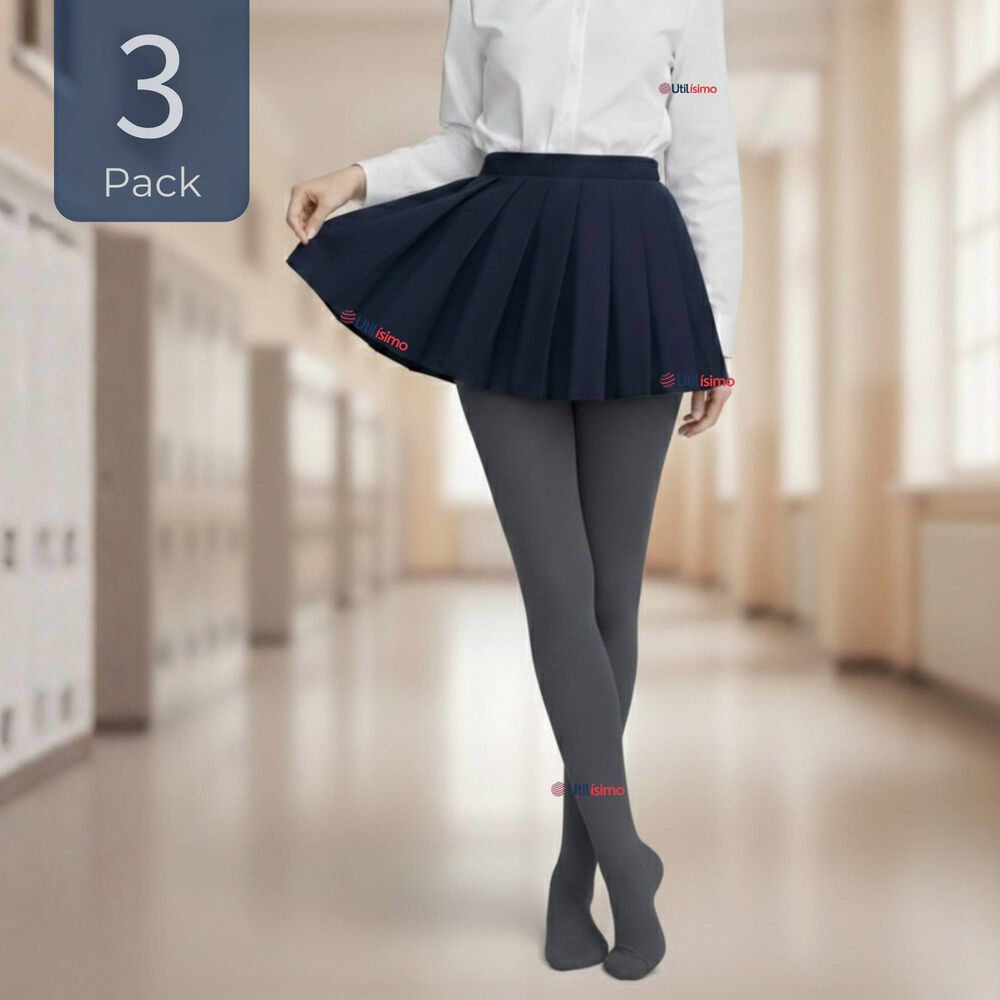 Pack 3 Ballerinas Elasticadas Escolares Ni&ntilde;a Algod&oacute;n Gris image number 0.0